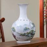 ZSEDP Antique Jingdezhen Vase with Flowers and Landscape Patterns Ceramic Table Vase Porcelain Decorative Vase - Image 6