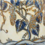 ZSEDP Antique Classic Blue and White with Gold Grape Pattern Small Ceramic Decoration Vase - Image 3