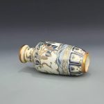 ZSEDP Antique Classic Blue and White with Gold Grape Pattern Small Ceramic Decoration Vase - Image 5
