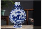 ZSEDP Jingdezhen Antique Blue and White Vase with Chinese Ancient Figures Pattern Double Ears Vase Ancient Porcelain - Image 4