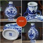 ZSEDP Jingdezhen Antique Blue and White Vase with Chinese Ancient Figures Pattern Double Ears Vase Ancient Porcelain - Image 5