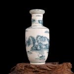 ZSEDP Hand-Painted Vase Ink Colored Mountain Antique Porcelain Vase Ancient Porcelain Collection - Image 3