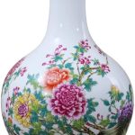ZSEDP Antique Vase with Flowers Patterns Ceramic Table Vase Porcelain Decorative Vase
