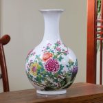 ZSEDP Antique Vase with Flowers Patterns Ceramic Table Vase Porcelain Decorative Vase - Image 2