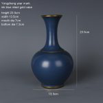 ZSEDP Blue Inlaid Gold Vase Antique Porcelain Study Ornaments Collection Home Decorations - Image 4