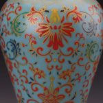 ZSEDP Blue Glaze Enamel Precious Phase Pattern Fishtail Vase Ceramic Decoration Antique Flower Vase - Image 4