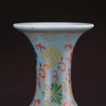 ZSEDP Blue Glaze Enamel Precious Phase Pattern Fishtail Vase Ceramic Decoration Antique Flower Vase - Image 5