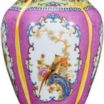 ZSEDP Jingdezhen Ceramic Vase Decoration Antique Enamel Porcelain Fishtail Vase Gift Classical Home