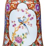 ZSEDP Jingdezhen Antique Enamel Vase with Flowers and Birds Pattern Ancient Porcelain