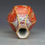 ZSEDP Ceramics Ornaments Enamel Hexagonal Vase Antique Porcelain Porch Dried Flower Vase - Image 2