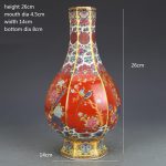 ZSEDP Ceramics Ornaments Enamel Hexagonal Vase Antique Porcelain Porch Dried Flower Vase - Image 5