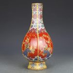 ZSEDP Ceramics Ornaments Enamel Hexagonal Vase Antique Porcelain Porch Dried Flower Vase - Image 6