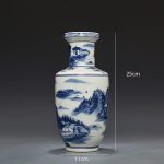 ZSEDP Hand Painted Blue and White Ceramic Vase Antique Jingdezhen Vases Mountains Chinese Style Vase - Image 3
