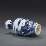 ZSEDP Hand Painted Blue and White Ceramic Vase Antique Jingdezhen Vases Mountains Chinese Style Vase - Image 4