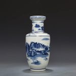 ZSEDP Hand Painted Blue and White Ceramic Vase Antique Jingdezhen Vases Mountains Chinese Style Vase - Image 5