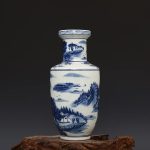 ZSEDP Hand Painted Blue and White Ceramic Vase Antique Jingdezhen Vases Mountains Chinese Style Vase - Image 7