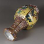 ZSEDP Enamel Hexagon Vase Gold Flowers and Birds Chinese Style Classical Home Furnishing Vase Antique Ornaments - Image 2