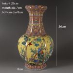 ZSEDP Enamel Hexagon Vase Gold Flowers and Birds Chinese Style Classical Home Furnishing Vase Antique Ornaments - Image 4