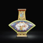 ZSEDP Jingdezhen Antique Enamel Vase Fan Shaped Vases Flowers and Birds Pattern Ancient Porcelain - Image 2