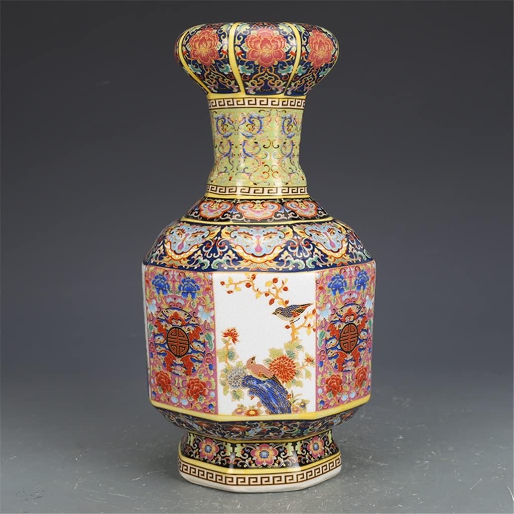 260105035600558_1 ZSEDP Antique Ceramic Vase Enamel with Flower Birds Pattern Old Ancient Porcelain Offcial Kiln - Image 1