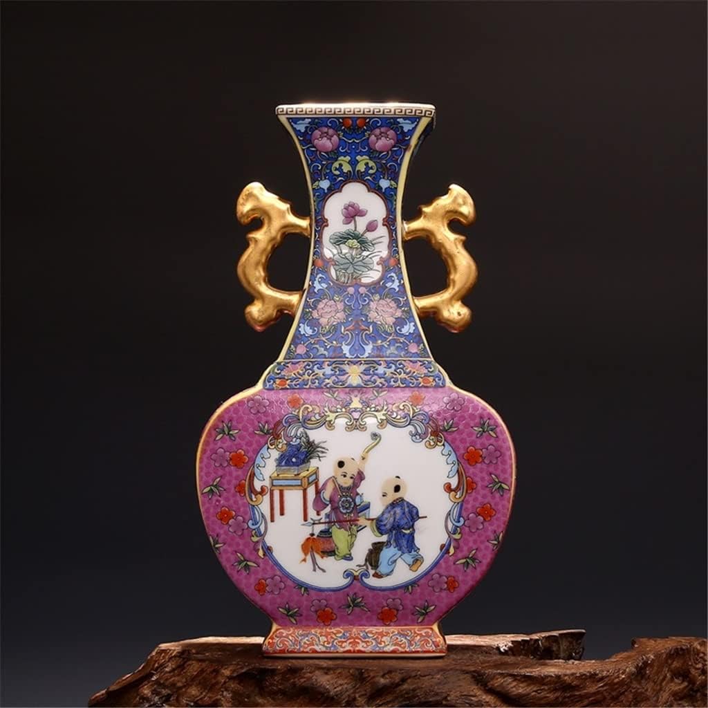 260105035600568_1 ZSEDP Jingdezhen Ceramic Antique China Porcelain Double Eeared Enameled Square Flat Vase - Image 1