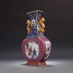 ZSEDP Jingdezhen Ceramic Antique China Porcelain Double Eeared Enameled Square Flat Vase - Image 5