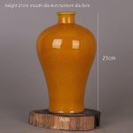 ZSEDP Jingdezhen Yellow Glaze Meiping Vase Antique Vase Collection Home Furnishings - Image 3