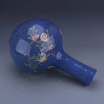 HOUKAI Antique Vase Traditional Chinese Style Blue Ceramic Snowflake Bird Flower Vase for Home Office Decoration - Image 2