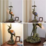 Handmade Stained Glass Table Lamp 18" Tiffany Style Large Table Lamp Dark Red Blue Dragonfly Desk Lamp Creative Antique Light Base for Living Room Study Bedroom Table Lamp (Color : Female) - Image 8