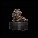 MJWDP Bronze Sculpture Lying Lion Statue Figurine Antique Wildlife Metal Art for Home Decoration - Image 4
