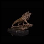 BBSJ Antique Bronze Casting Animal Statue Sculpture Wild Animal Roaring Lion Figurines for Indoor Decoration - Image 5