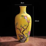 Boge Antique Yellow Color Glazed Porcelain Handpainted Flowers Birds Vases Household Furnishing Articles Porcelain Vase - Image 2