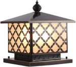 ZJHYXYH E27 Exterior Outdoor Post Lantern Antique Pillar Lights Square Outside Door Column Headlight Weatherproof IP55 Decorative