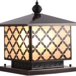 ZJHYXYH E27 Exterior Outdoor Post Lantern Antique Pillar Lights Square Outside Door Column Headlight Weatherproof IP55 Decorative