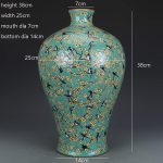 DSHGDJF Hand-Painted Green Rose Magpie Plum Vase Antique Porcelain Vase Jingdezhen Porcelain Living Room Bedroom Office Vase Ornaments - Image 5