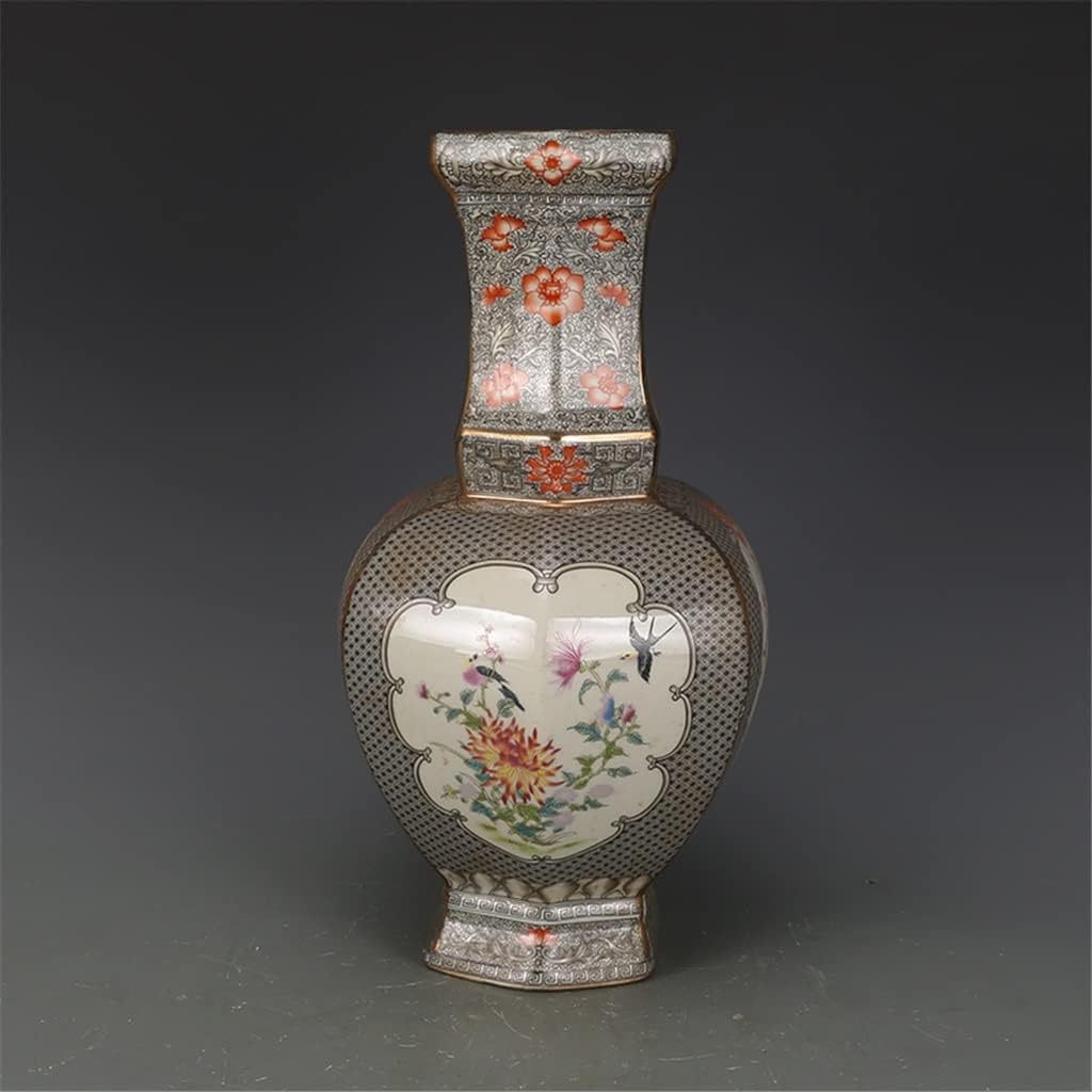 260106101934931_1 ZHYH Jingdezhen Antique Enamel Square Vases Flowers and Birds Pattern Ancient Porcelain - Image 1