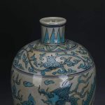 ZHYH Antique Ceramic Vase Hand-Painted Blue Sea Pattern Vintage Decoration Porcelain Vase - Image 2