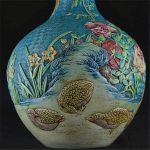 ZHYH Classic Green Ceramic Vase Embossment Antique Porcelain Flower Vase for Decoration - Image 3