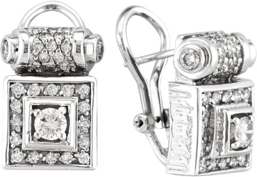 260106101936427_1 Antique Style Diamond Earrings, 18K White Gold - Image 1