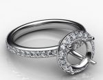 Masterpiece Engagement Rings Semi-Mount Antique Platinum Ring