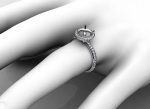 Masterpiece Engagement Rings Semi-Mount Antique Platinum Ring - Image 2