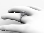 Masterpiece Engagement Rings Semi-Mount Antique Platinum Ring - Image 3