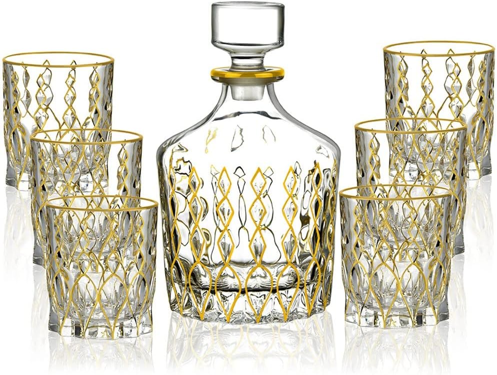 260107124441829_1 XXXDXDP Hand-painted Gold Whisky Set 7-piece Antique Decanter Set For Household Use Wine Glass Set - Image 1