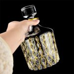 XXXDXDP Hand-painted Gold Whisky Set 7-piece Antique Decanter Set For Household Use Wine Glass Set - Image 5