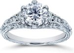 Kobelli Diamond 6-Prong Antique Style Engagement Ring 1 1/6 CTW 14k White Gold