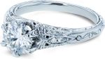 Kobelli Diamond 6-Prong Antique Style Engagement Ring 1 1/6 CTW 14k White Gold - Image 5