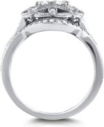Kobelli Antique Style Floral Diamond Bridal Set 1 1/2 CTW in 14k White Gold - Image 4