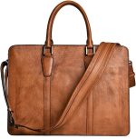 FEER Men's Horizontal Briefcase Business Casual Handbag Shoulder Crossbody 15 Inch Laptop Bag - Image 5