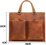 FEER Men's Briefcase Casual Tote Large Capacity Shoulder Bag Zipper Pocket for 14" Laptop - Image 2