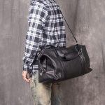 DLOETT Handbag Men's Large Capacity Travel Bag Shoulder Messenger Bag Lightweight Business Travel Luggage Bag - Image 3